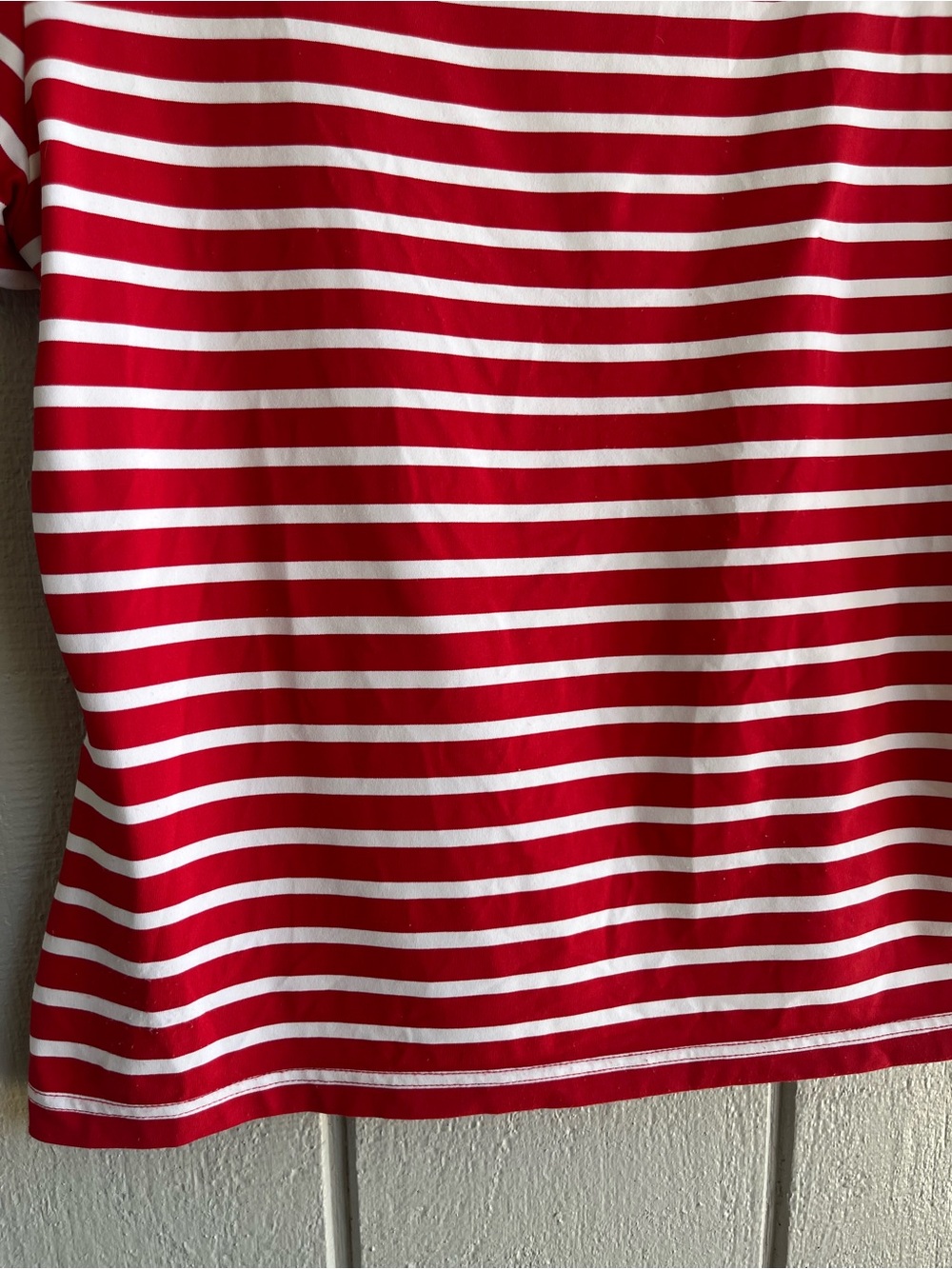 Saint James Etrille Breton T-Shirt in Red White Stripes - Picture 6 of 6